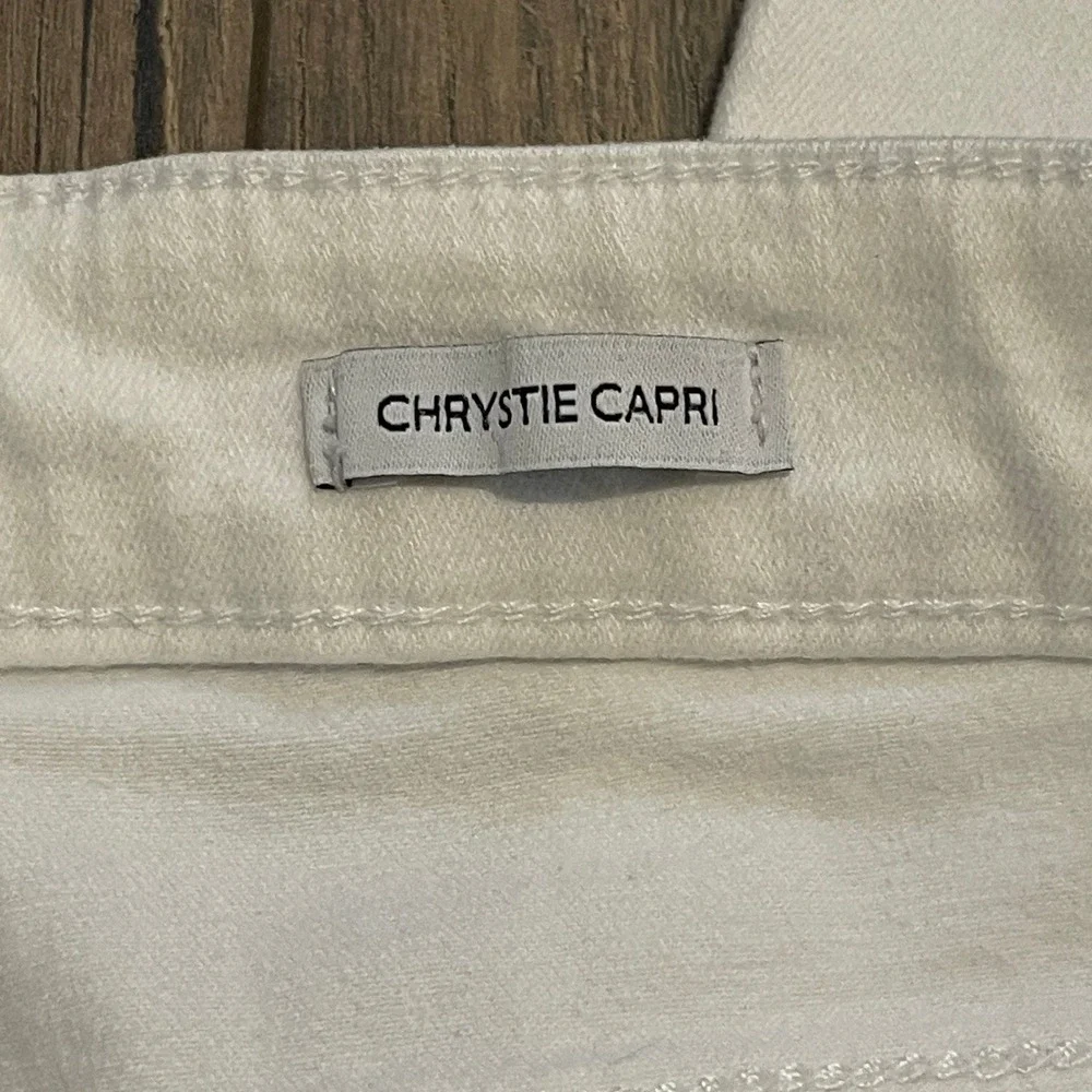 Nine West Chrystie Capri Jeans Womens 12 White Stretch Denim Cropped Pants